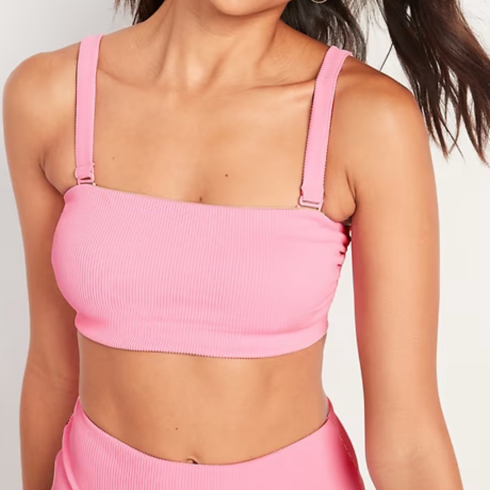 Old Navy Textured-Rib Convertible Strap Bandeau Swim Top Sz 3X